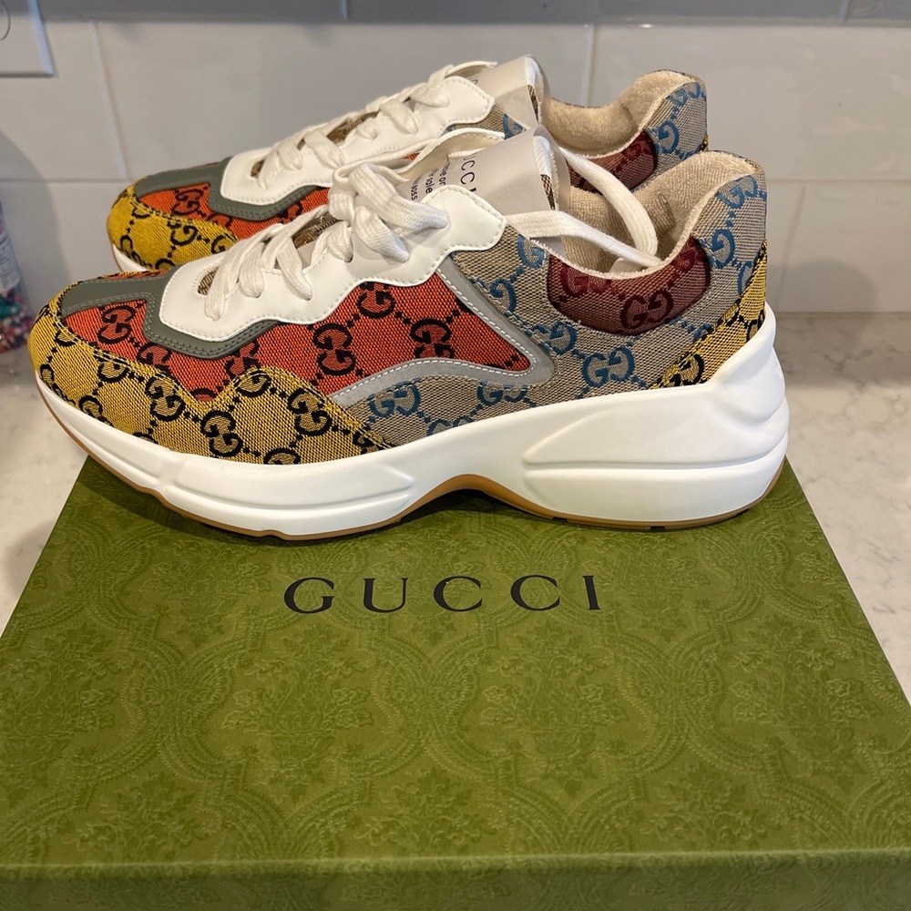COPY - Gucci #663659 Men's GG Rhyton Sneakers, Gucci/UK Size 7.5, NIB US8